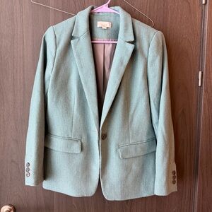 LOFT Women's Sky Blue Herringbone Blazer